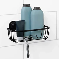 Zenna Home Aluminum Power Grip Black Shower Caddy
