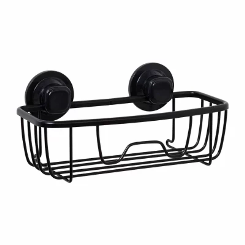 Zenna Home Aluminum Power Grip Black Shower Caddy