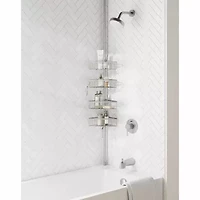 Zenna Home 4 Tier Stainless Steel Tension Pole Shower Caddy