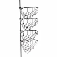 Zenna Home 4 Tier Stainless Steel Tension Pole Shower Caddy