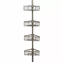 Zenna Home 4 Tier Stainless Steel Tension Pole Shower Caddy
