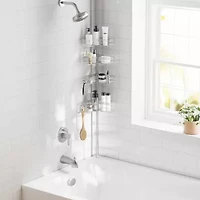Zenna Home 4 Tier Stainless Steel Tension Pole Shower Caddy