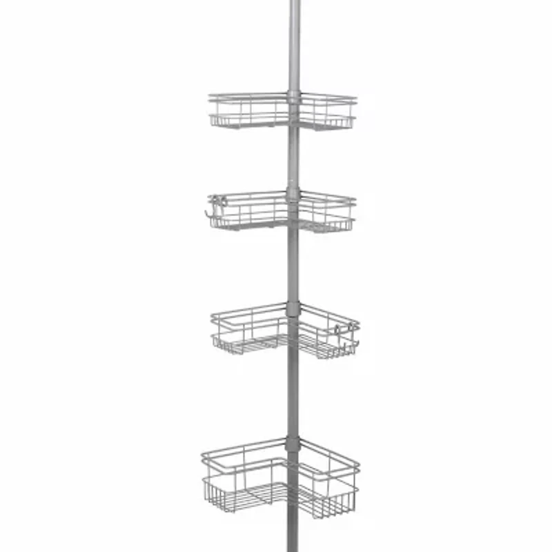 Zenna Home 4 Tier Stainless Steel Tension Pole Shower Caddy