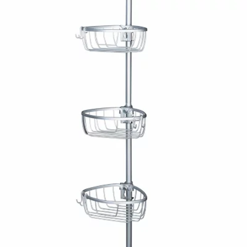 Zenna Home 3 Tier Aluminum Tension Pole Shower Caddy