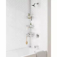 Zenna Home 3 Tier Aluminum Tension Pole Shower Caddy