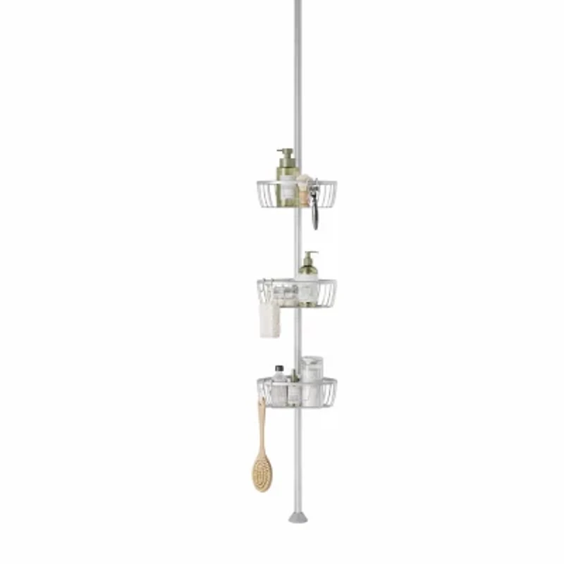Zenna Home 3 Tier Aluminum Tension Pole Shower Caddy