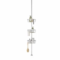 Zenna Home 3 Tier Aluminum Tension Pole Shower Caddy