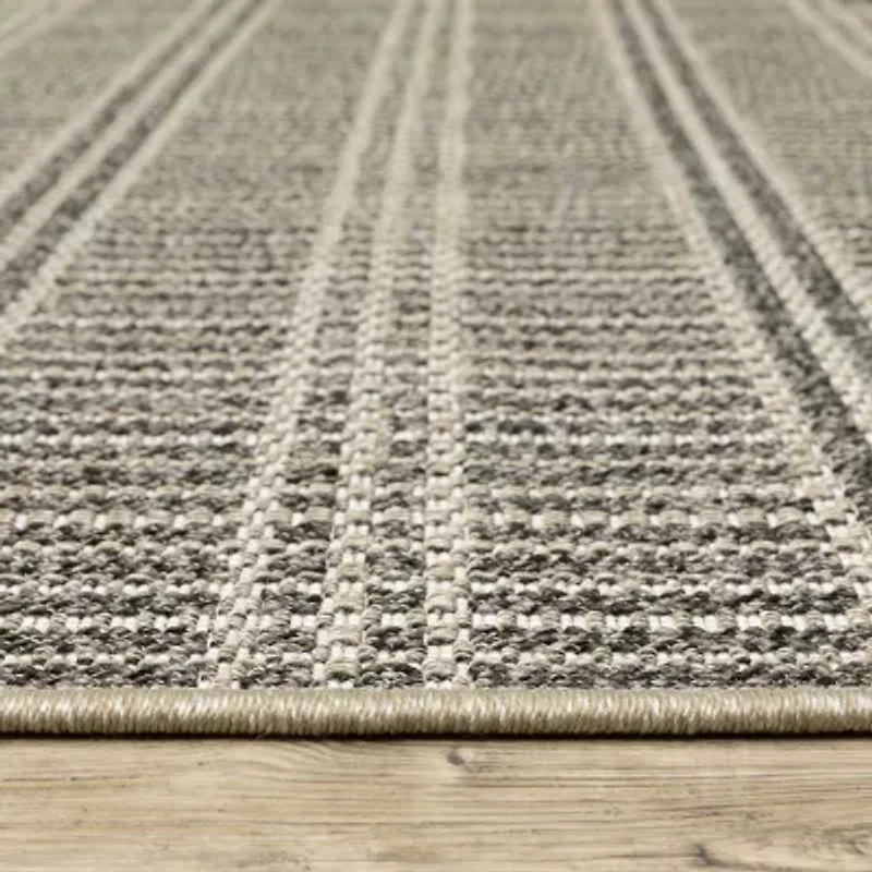 Covington Home Geneva Geometric Lines 22"X90" Indoor Outdoor Rectangular Runner