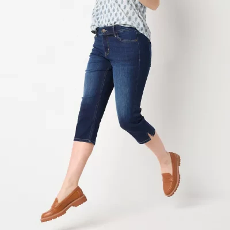 Liz Claiborne Sara Womens Slim Mid Rise Capri Pant