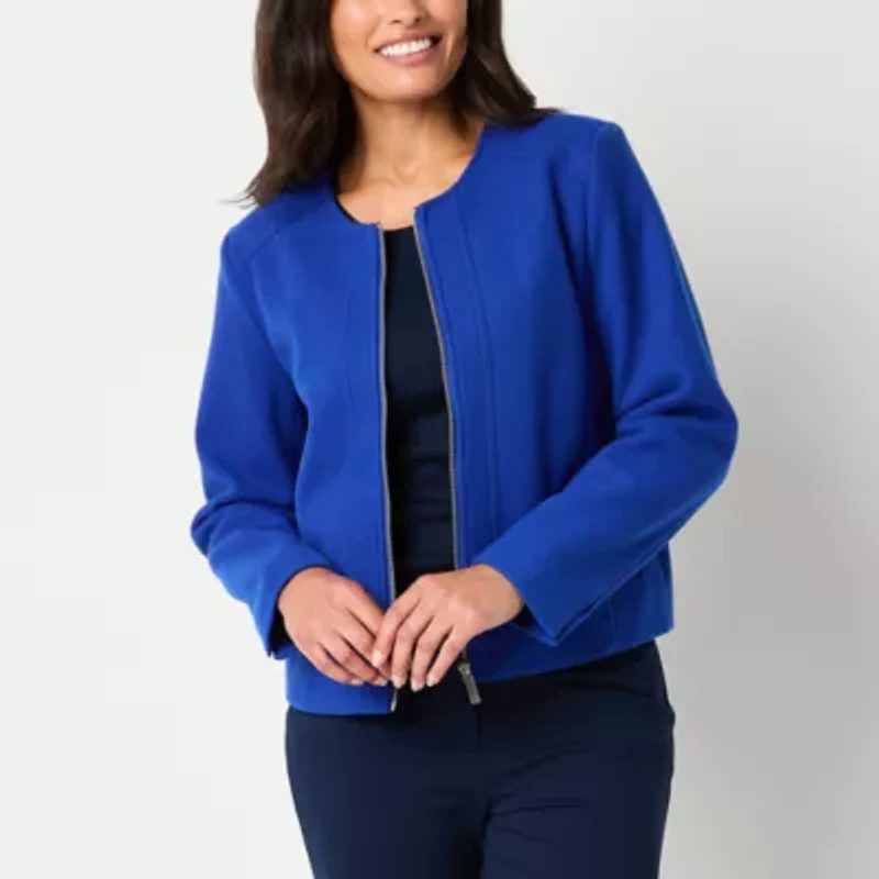 Liz Claiborne Womens Lightweight Cropped Jacket