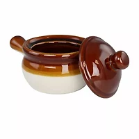 Elama Long Handle French Onion 4-pc. Stoneware Soup Bowl