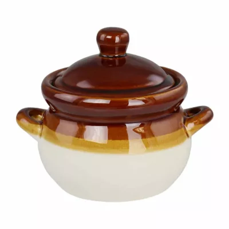 Elama Double Handle French Onion 4-pc. Stoneware Soup Bowl