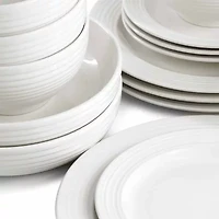 Elama Nikki Ribbed 18-pc. Porcelain Dinnerware Set