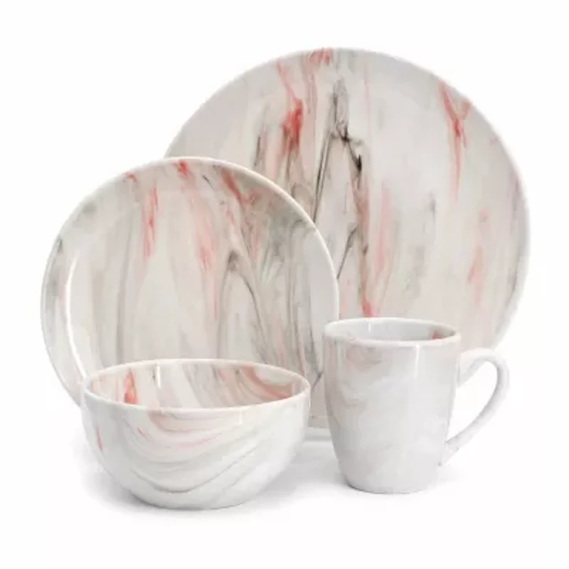 Elama Fine Marble 16-pc. Porcelain Dinnerware Set