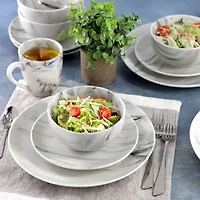 Elama Fine Marble 16-pc. Porcelain Dinnerware Set