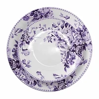 Elama Traditional Purple Rose 16-pc. Stoneware Dinnerware Set