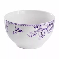 Elama Traditional Purple Rose 16-pc. Stoneware Dinnerware Set