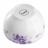 Elama Traditional Purple Rose 16-pc. Stoneware Dinnerware Set