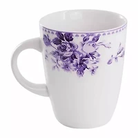 Elama Traditional Purple Rose 16-pc. Stoneware Dinnerware Set