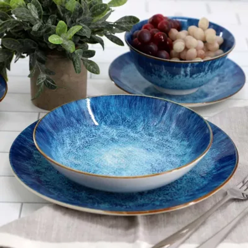 Elama Oceanus 16-pc. Porcelain Dinnerware Set