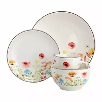 Elama Wildflower Meadow 16-pc. Stoneware Dinnerware Set