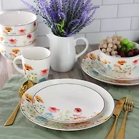 Elama Wildflower Meadow 16-pc. Stoneware Dinnerware Set