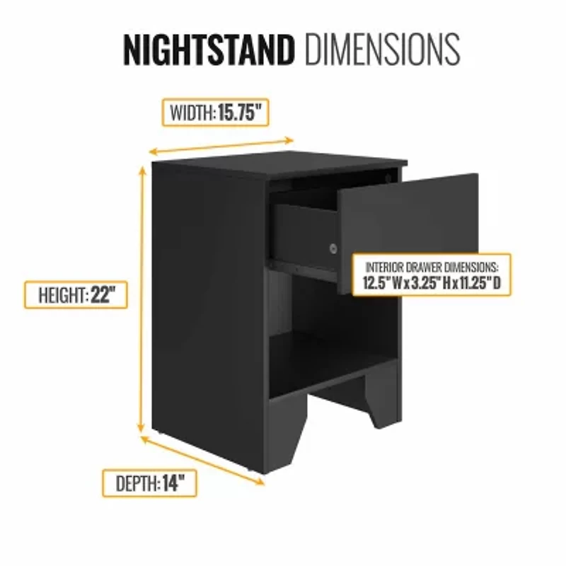 Anzio 1-Drawer Nightstand