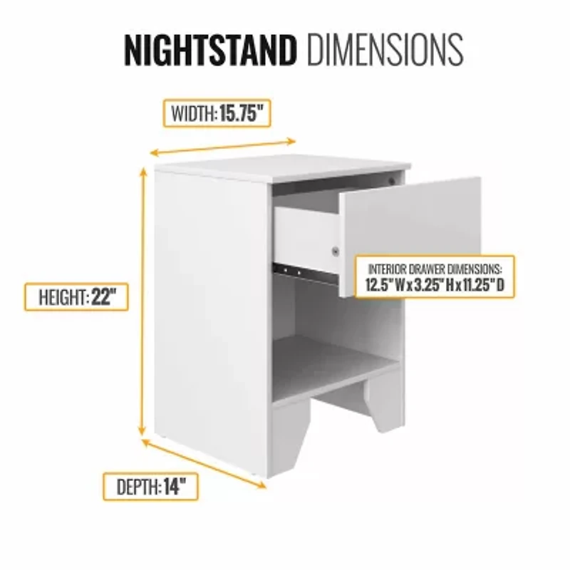 Anzio 1-Drawer Nightstand