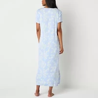 Liz Claiborne Cool and Calm Womens V Neck Short Sleeve Nightshirt