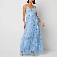 VIOLET WEEKEND Womens Juniors Sleeveless Embellished Ball Gown