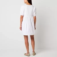 Be by CHETTA B Womens Short Sleeve Babydoll Dress