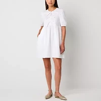 Be by CHETTA B Womens Short Sleeve Babydoll Dress