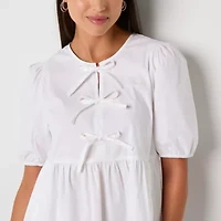 Be by CHETTA B Womens Short Sleeve Babydoll Dress