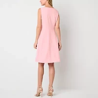 Black Label by Evan-Picone Womens Sleeveless Fit + Flare Dress