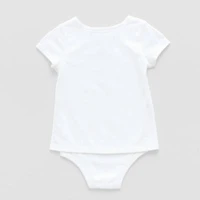 Okie Dokie Toddler Girls Bodysuit Closure Adaptive Round Neck Short Sleeve Bodysuit