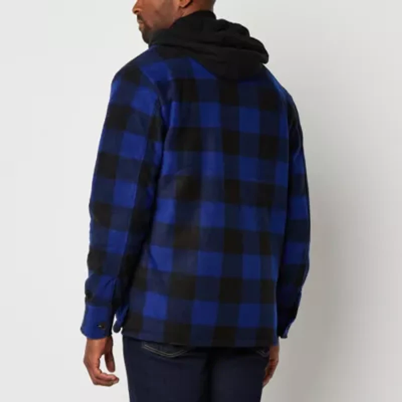 Victory Mens Fleece Hooded Midweight Shirt Jacket