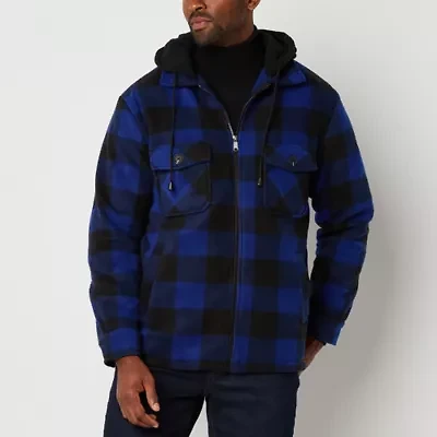 Victory Mens Fleece Hooded Midweight Shirt Jacket