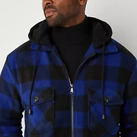 Victory Mens Fleece Hooded Midweight Shirt Jacket