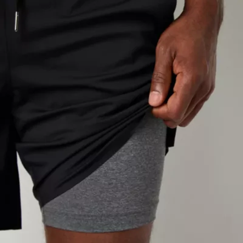 Xersion 2-In-1 Mens 7" Mid Rise Workout Shorts