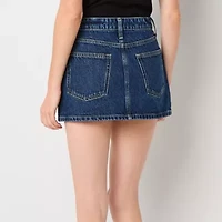 Arizona Womens Mid Rise Denim Skirt Juniors