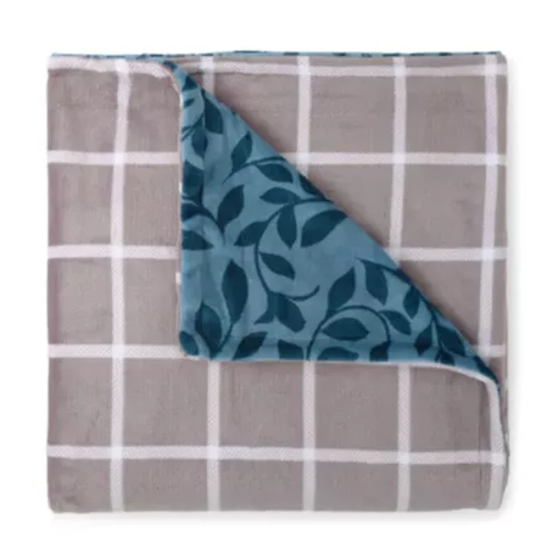 Home Expressions Reversible Velvet Plush Midweight Throw