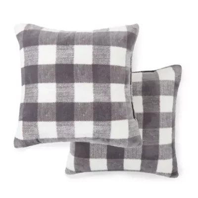Home Expressions Velvet Plush 2-pack Square Throw Pillow