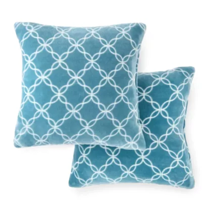 Home Expressions Velvet Plush 2-pack Square Throw Pillow