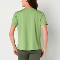 Xersion Womens Mesh Crew Neck Short Sleeve Tunic Top