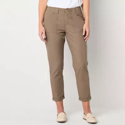 Liz Claiborne Womens Slim Mid Rise Cropped Pant