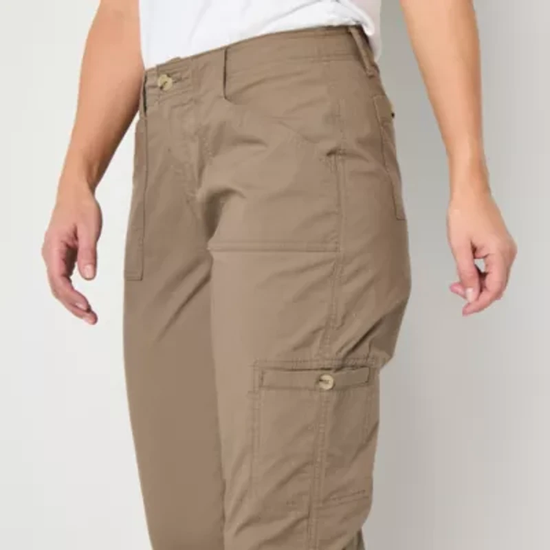 Liz Claiborne Womens Slim Mid Rise Cropped Pant