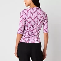 Worthington Womens Boat Neck Long Sleeve Blouse