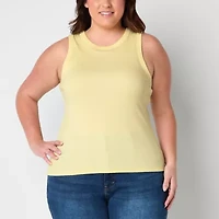 a.n.a Womens Plus Crew Neck Sleeveless Tank Top