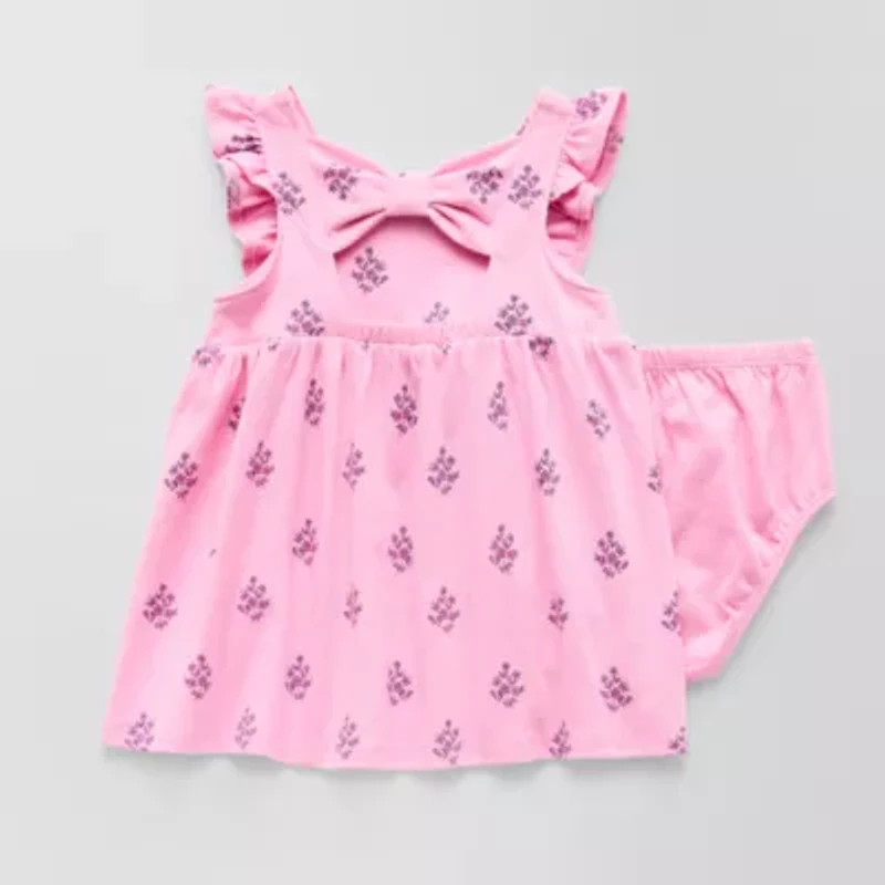 Okie Dokie Baby Girls 2-pc. Short Sleeve A-Line Dress