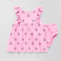 Okie Dokie Baby Girls 2-pc. Short Sleeve A-Line Dress